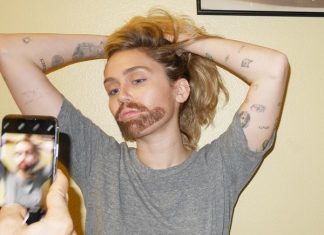 Майли Сайрус «отрастила» бороду для нового шоу