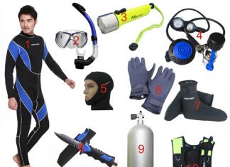 Из чего состоит комплект снаряжения для начинающего дайвера?