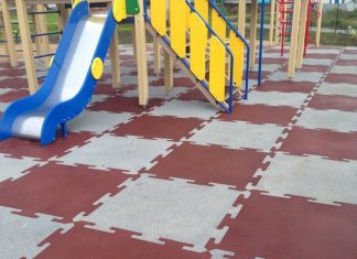 Укладка напольного покрытия из резины