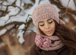 Женский комплект шапка и шарф:всегда отлично дополняет образ