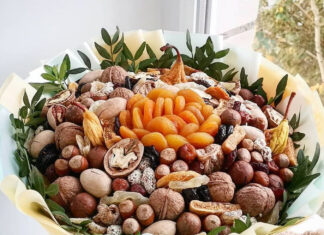 Особенности съедобных букетов из орехов и сухофруктов