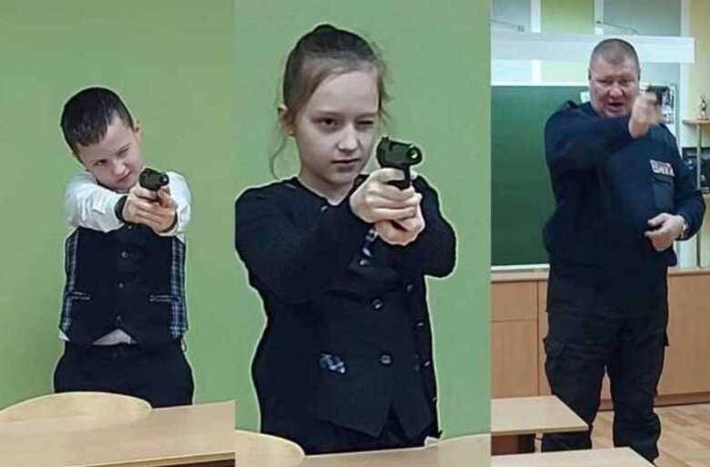 
Урок обращения с пистолетом для четвероклассников в Великом Новгороде                